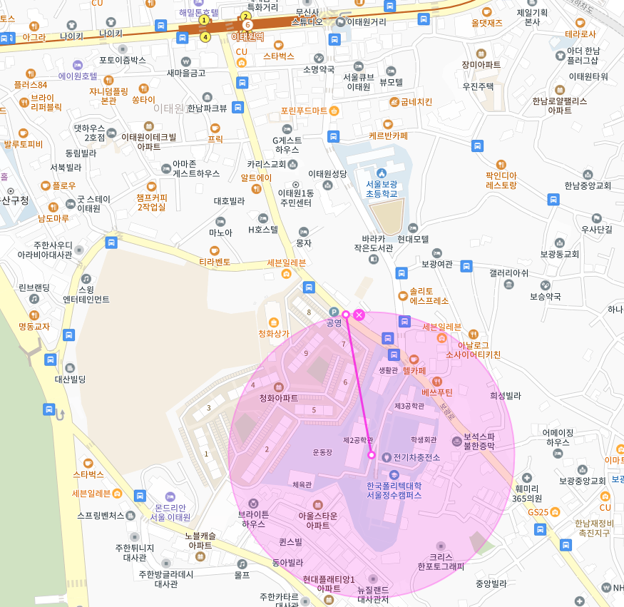 용산구 동빙고동 이태원역 한국폴리텍대학 | 주만사 월주차 | 대기 신청 가능