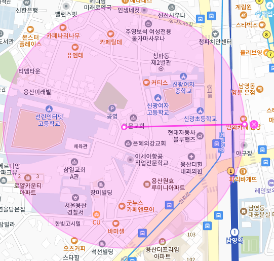 서울 용산구 청파동3가 | 월주차 정기권 | 전일제 | 남영역 인근 주차장
