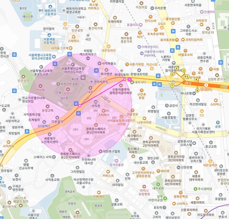 사직근린공원 인근 주차장 | 주만사 월주차 | 종로구 사직동 경복궁역
