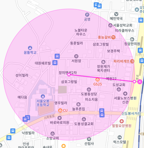 서울 도봉구 도봉동 | 월주차 정기권 | 주간 | 서울오봉초등학교 인근 주차장