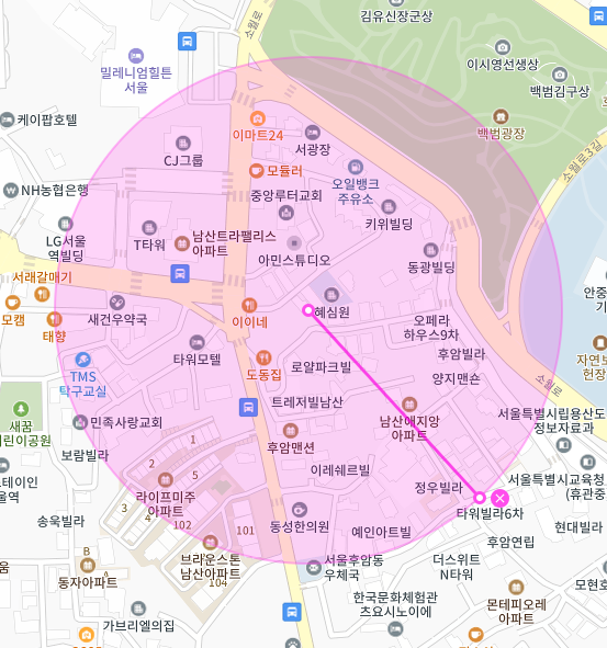 서울 용산구 후암동 | 월주차 정기권 | 전일제 | 백범광장 인근 주차장