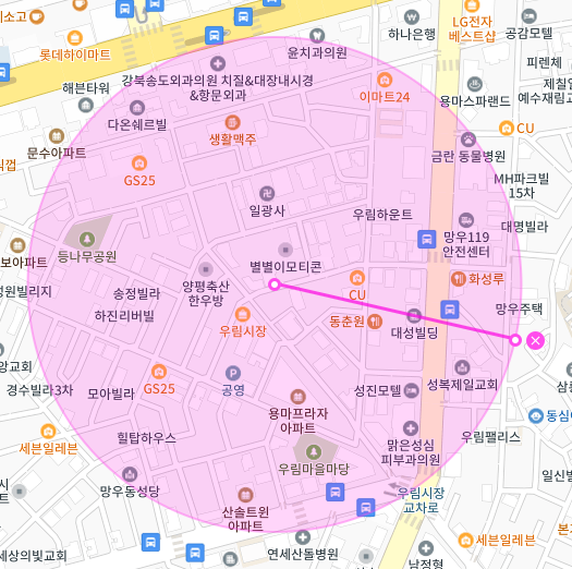 서울 중랑구 망우동 | 월주차 정기권 | 주간 | 등나무공원 인근 주차장