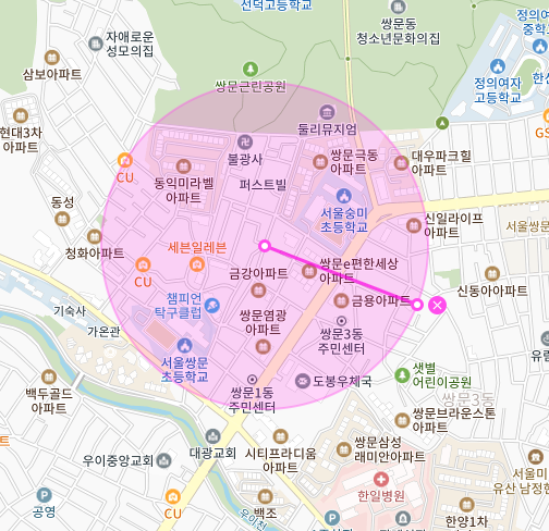 도봉구 쌍문동 인근 주차장 정보 / 월 10만원 / 숭미초 인근 주차장 / 주만사 월주차