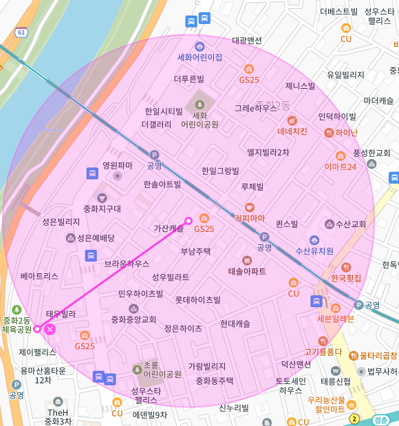 서울 중랑구 중화동 | 월주차 정기권 | 주간 | 중랑역 인근 주차장