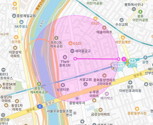 중랑구 중화동 인근 주차장 정보 / 8만원 / 중랑역 인근 주차장