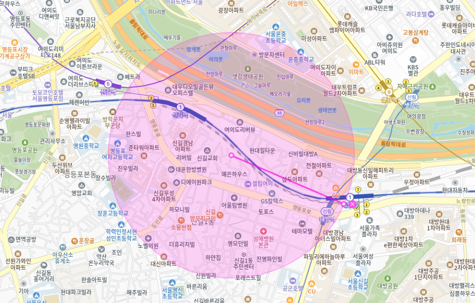 신길동 월주차_ 신길역 1번출구 인근 주차장