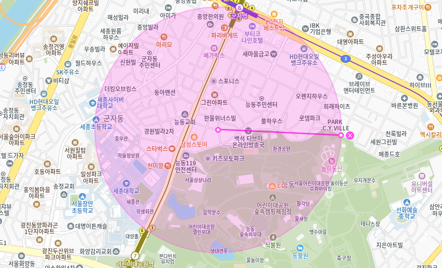 어린이대공원 월주차_ 군자역 6번출구와도 가까운데 단일주차에 지정석까지?