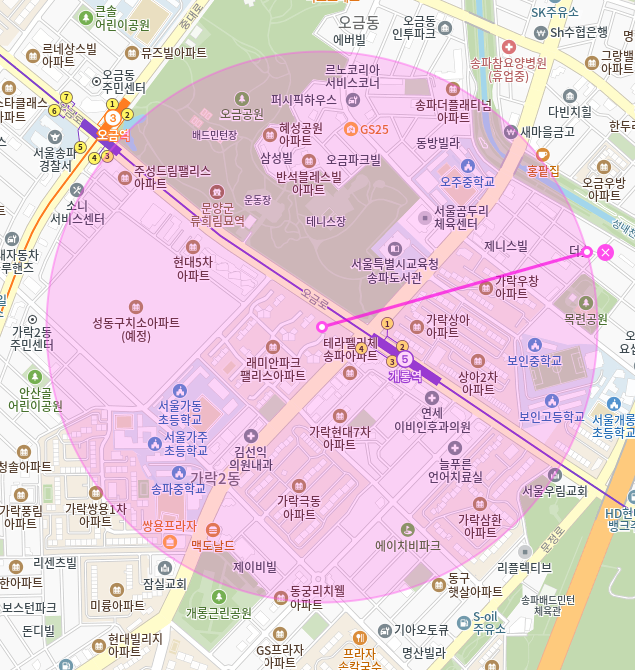 개롱역 월주차 / 개롱역, 오금공원 도보 3분