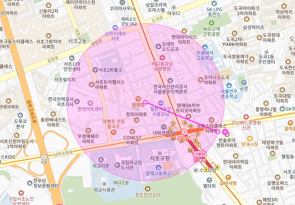 서초구청 주차장 _ 양재역 1번, 2번 출구와 가까운 지정석 주차장