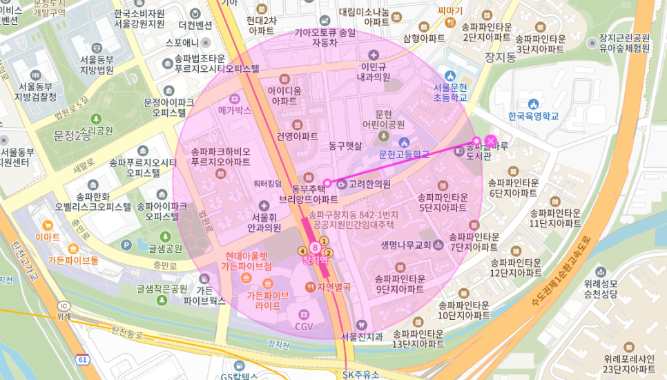 장지역 월주차 _  역세권 주차장/ 지정석 / 단일주차/