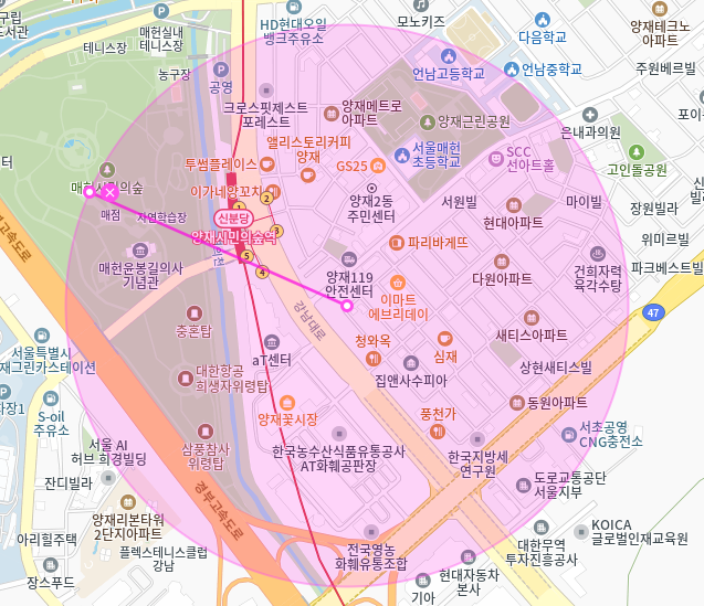 양재동 월주차_양재시민의숲역 도보 2분거리 단일주차장