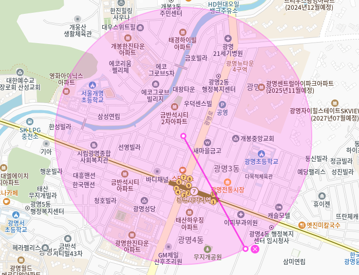 광명사거리 월주차_광명역 7번출구 도보 2분거리 월주차장