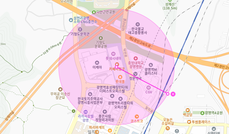 광명역 월주차 _ 롯데몰 광명점/ 광명 GIDC/ 광명 M 클러스터/ 광명자이타워/ 광명역 KTX/ 일직동