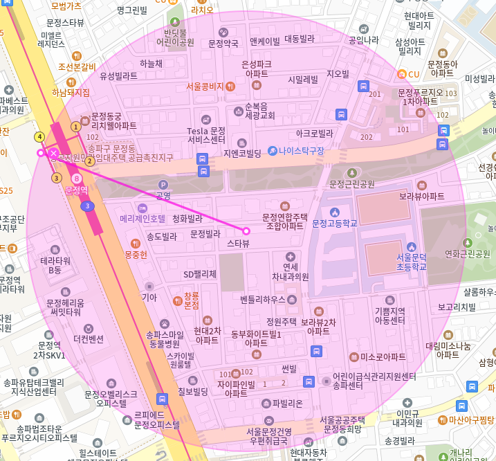문정 월주차 / 문정역 2번출구 도보2분, 지정석, 단일주차