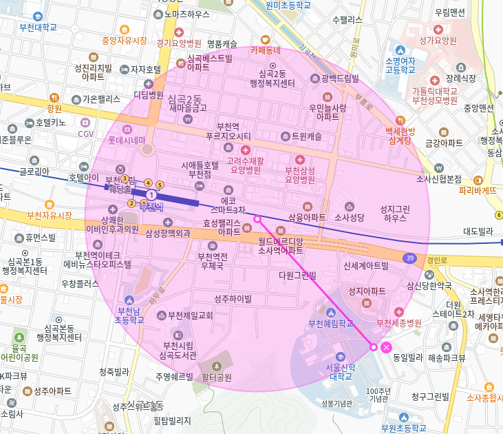 부천역 월주차_ 1번출구 인근 도보 3분거리 주차장
