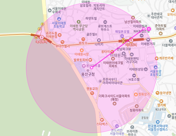 용산 월주차_이태원역 4번출구 도보 4분거리 월주차장