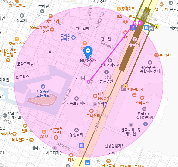 중곡역 월주차 / 중곡역 3번출구 도보1분 초역세권