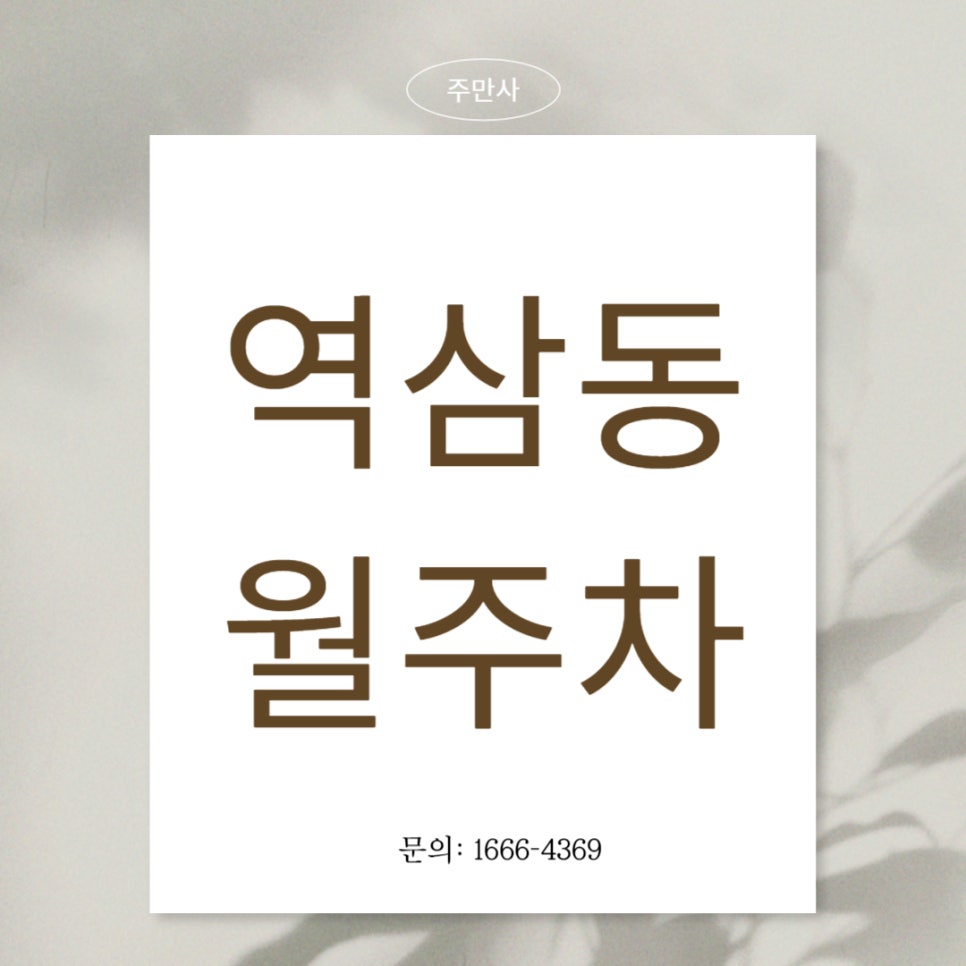 역삼동 월주차 _ 24시간 주차/자주식/단일주차/지정석 대표 이미지
