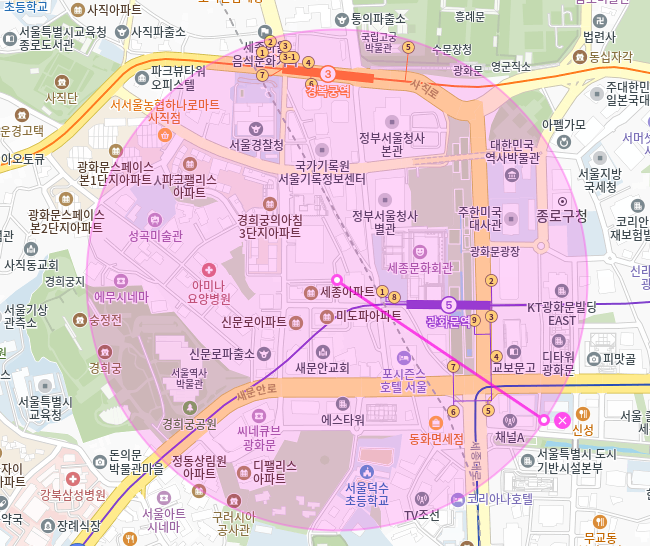 광화문역 월주차_1번출구 도보 1분거리 초역세권 전일제 자주식 단일주차장
