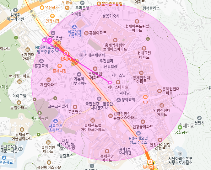 홍제역 월주차_2번출구 도보 3분거리 전일제 월주차장