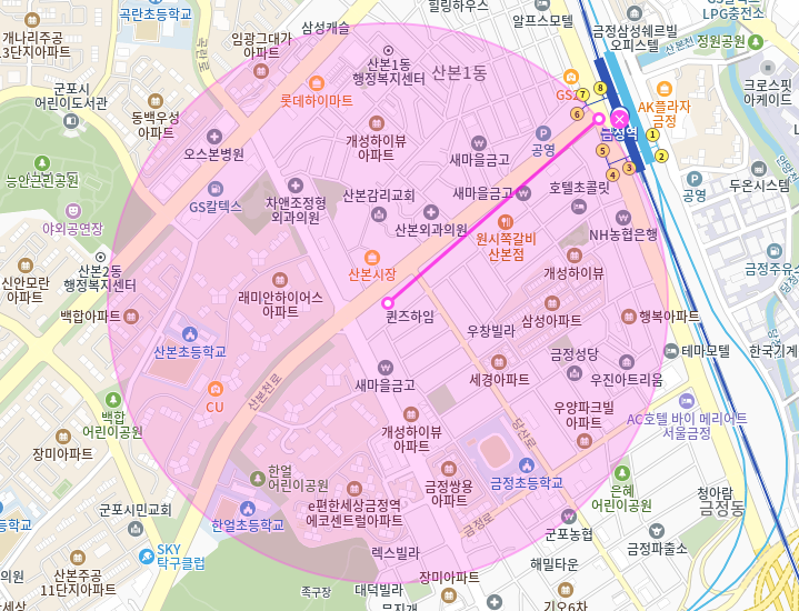 산본 월주차_금정역 6번출구 인근 지정석 월주차장