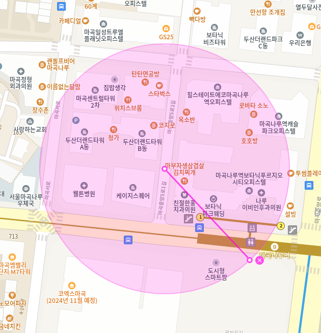 마곡나루역 월주차 / 마곡나루역 1번출구 도보1분, 초역세권, 단일주차장, 탑차가능