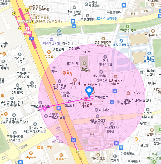 문정역 월주차_문정역 도보 9분 거리 단일주차