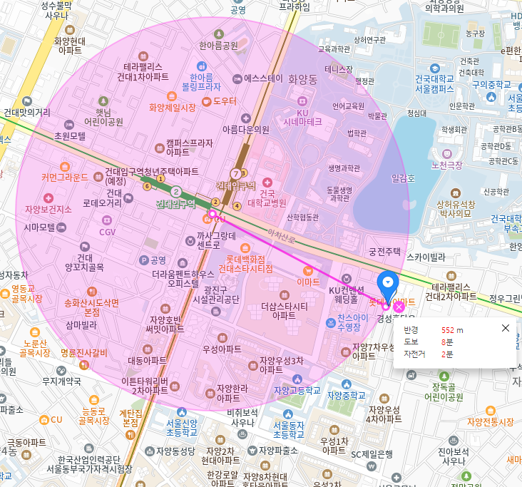 자양동 월주차_전일 24시, 단일주차 지정석, 건대입구역 도보 8분