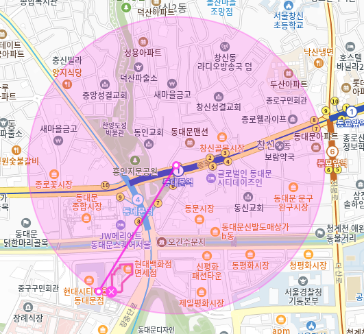 동대문 월주차_동대문역 도보 9분 거리 자주식 주차장