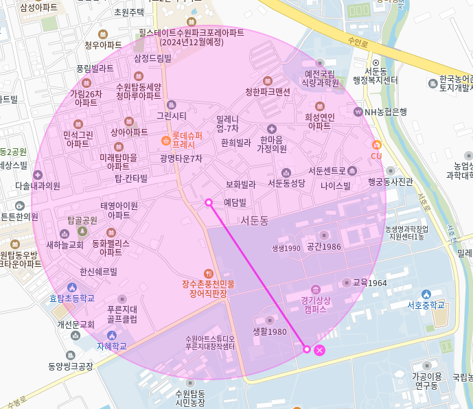 수원시 서둔동 월주차_경기상상캠퍼스, 예전국립식량과학원 인근 주차장