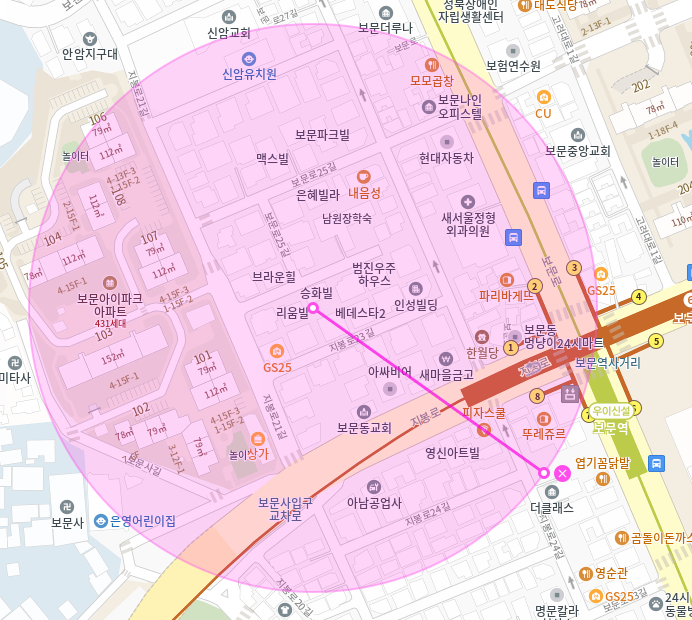 보문역 월주차_보문역 도보 5분 거리 자주식 단일주차
