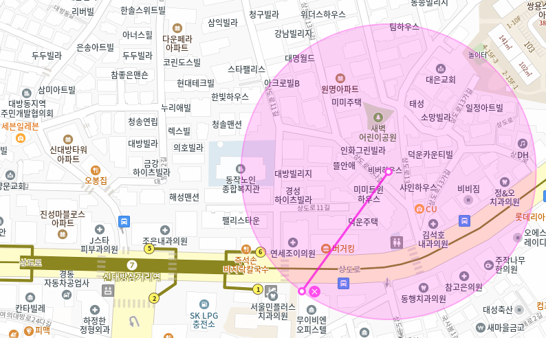 동작구 상도동 월주차_신대방삼거리역 도보 4분 거리 자주식 주차장