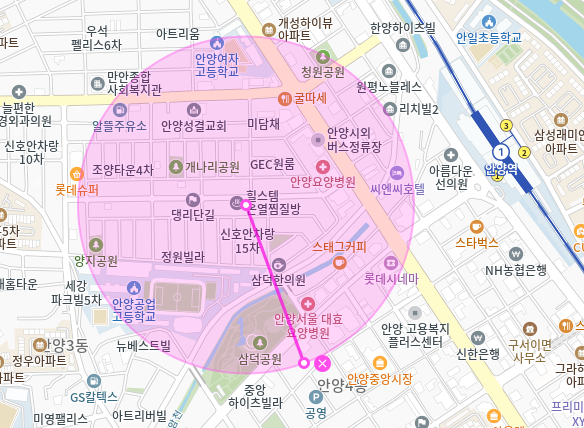 안양동 월주차_안양공업고, 댕리단길 인근 자주식 주차장