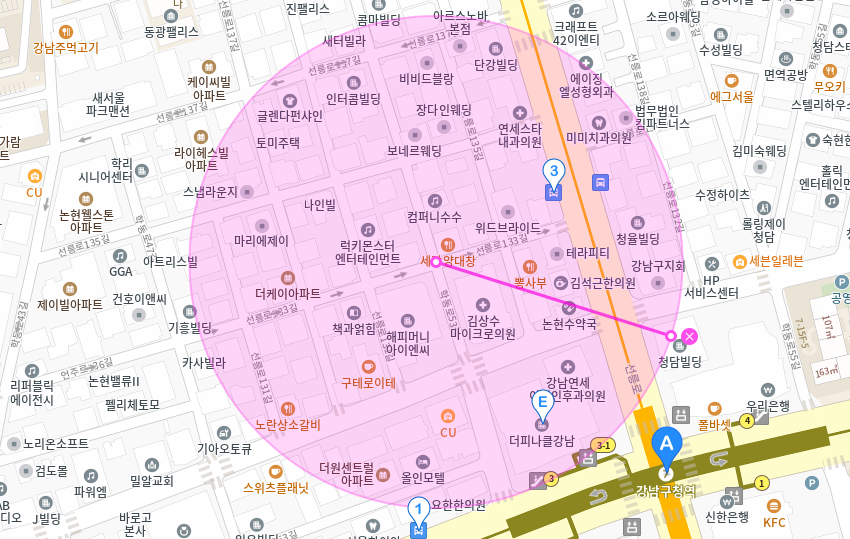 강남구청역 월주차_영동고등학교 부근에 24시간 월주차장 알아보세요