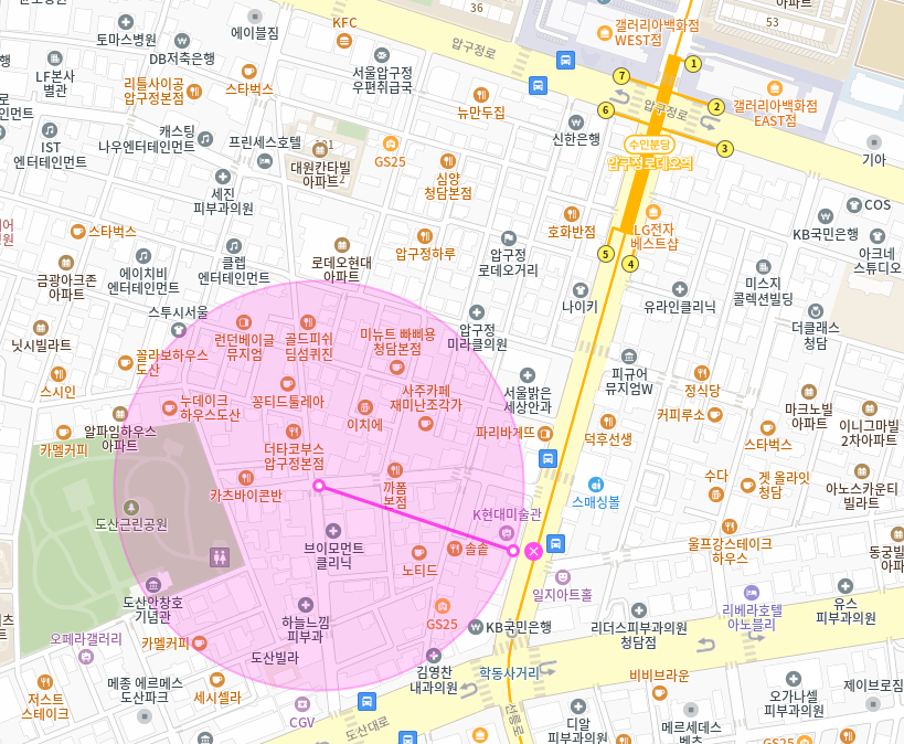 압구정로데오역 월주차_도산근린공원 인근에 있는 월주차장 이용해보세요