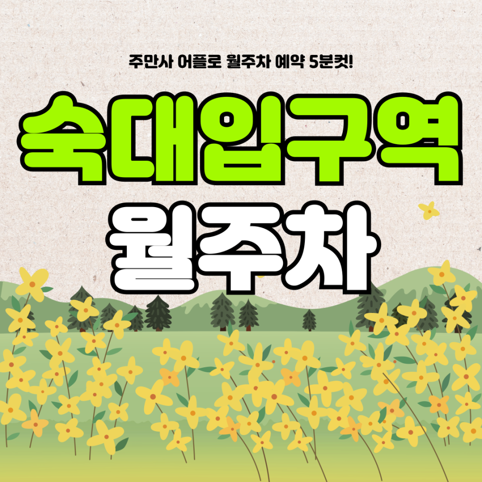 숙대입구역 월주차, 주만사 어플로 장기 주차 예약 5분컷으로! 대표 이미지