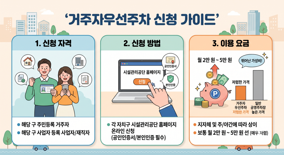 거주자 우선 주차 제도란? 신청 자격 및 지정 방법 부터 대안까지!