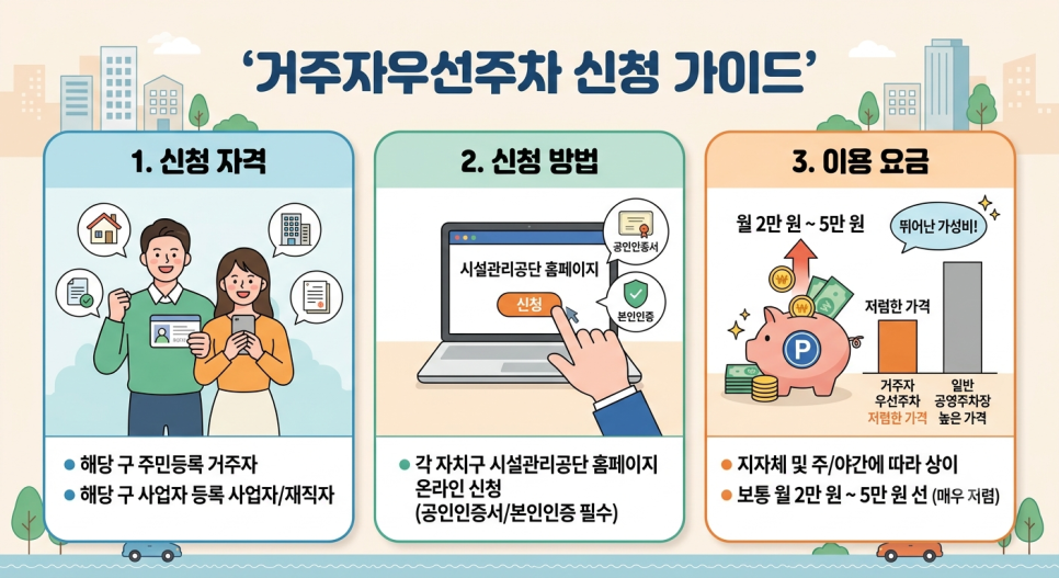 거주자 우선 주차 구역이란? 신청 자격부터 요금, 신청 방법, 대안까지 총정리